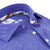 Men's Long Sleeve Button Linen Shirt - Cobalt Inside Collar